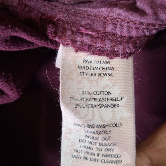 Soft Surroundings Jeans Womens 6 Burgundy Skinny High Rise Denim Stretch Zip Fly - Picture 10 of 11